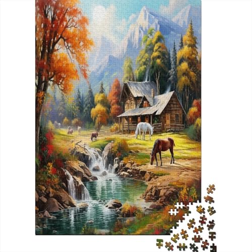 Berghütte 1000 Teile,Impossible Puzzle,GesKükenlichkeitsspiel Für Die Ganze Familie, Erwachsenen Puzzlespiel Puzzel 1000pcs (75x50cm) von DFURNIOPE