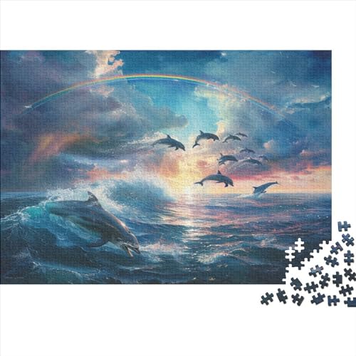 Delphin Puzzle 1000 Teile,Puzzle Für Erwachsene, Impossible Puzzle, GesKükenlichkeitsspiel Für Die Ganze Familie,Puzzle Legespiel- Erwachsenenpuzzle Puzzel 1000pcs (75x50cm) von DFURNIOPE