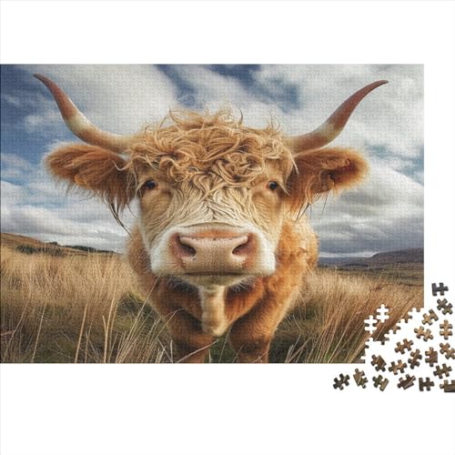 Highland Kattle Puzzlespiel 1000 Teile Puzzle Für Erwachsene Und Kinder Ab 14 Jahren, Puzzle-Motiv Erwachsenen Puzzlespiel Puzzel 1000pcs (75x50cm) von DFURNIOPE