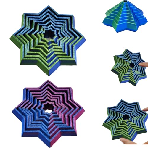 2 Stück Fractal Fidget Hexagon, 2025 Neu Hexagon Spiral Spielzeug, Hexagon Spiral Spielzeug, Erwachsene Sensorisches Spielzeug Stressabbau Spielzeug Anxiety Toy Fidget Spielzeug von DGTSYAL