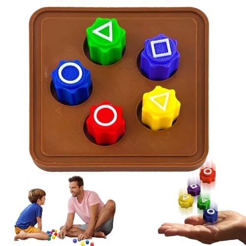 DGTSYAL Korean Game, Traditionelles Handspiel Mit Bunt Steinchen, Perfektes Minispiel Für Kinder Und Erwachsene, Ideal Für Unterhaltsame Stunden Und Koordinationstraining (5pcs+Base) von DGTSYAL