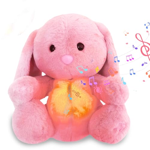 DGTSYAL Schlummer Koala Kuscheltier, Bunny Schlummer Kuscheltier, Koala Plüschtier Schlummer Otter Kuscheltier mit Atembewegung und Musik Schlummer Teddy Kuscheltier Geschenke Pink von DGTSYAL