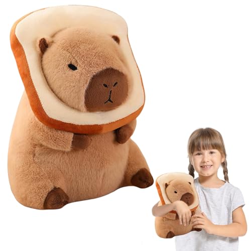 DGUSO Niedliche Capybara Kuscheltier, 30cm Simulation Capybara Plüschtier, Capybara Plüschtier, Realistisches Weiches Capybara-Spielzeug, Simulation Braune Plüschpuppen Nehmbare Kopfbedeckung von DGUSO