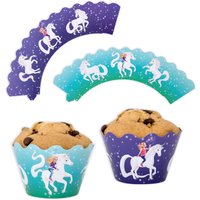 Einhorn Sternenschweif Muffinbanderolen, größenverstellbar, 12er Pack, Papier von DH Konzept GmbH