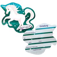 Einladungskarten Einhorn Sternenschweif, 8er Pack, Pappe, 14,5cm x 13cm von DH Konzept GmbH