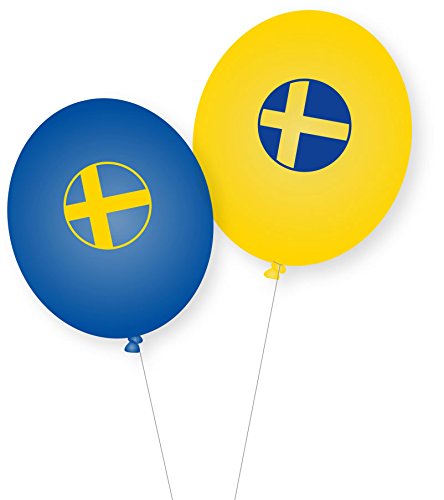 DH-Konzept 8 Luftballons * SCHWEDEN * als Deko für Mottoparty, Länderparty und Geburtstag Ballons Party Set von DH-Konzept