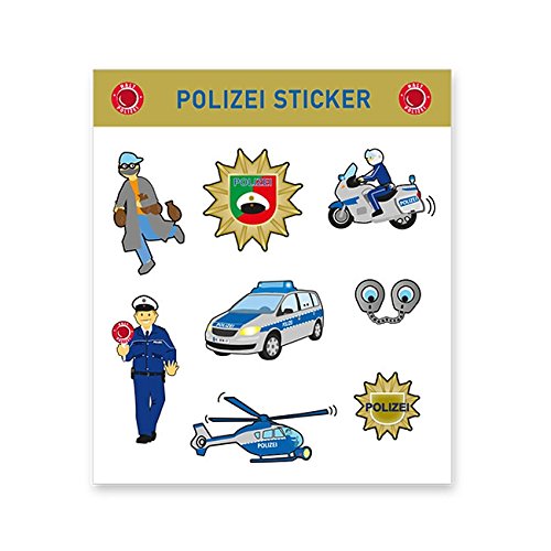 8-tlg. Aufkleber-Set * POLIZEI STICKER * als Mitgebsel oder Geschenk // Bilder Kinder Kindergeburtstag Geburtstag Basteln von DH-Konzept