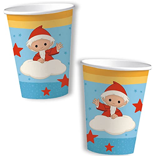 DH-Konzept 8 Becher * SANDMÄNNCHEN * für Kinderparty und Kindergeburtstag | Sandmann Pappbecher Partybecher Cups Party Set von DH-Konzept