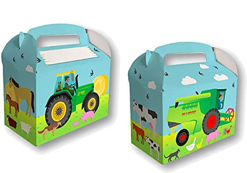 DH-Konzept 8 Geschenkboxen * Bauernhof * für Mitgebsel beim Kinderparty und Kindergeburtstag | Bauernhoftiere Farm Tiere Kinder Partytüten Party Set von DH-Konzept