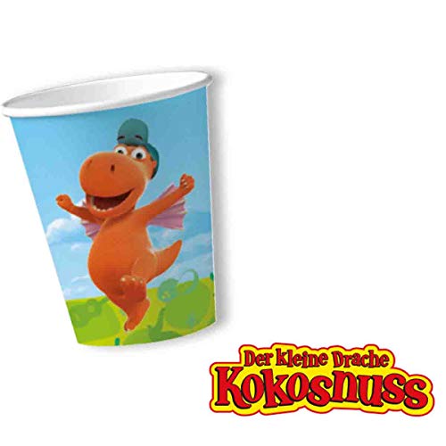 DH-Konzept: 8 Becher * DER KLEINE Drache Kokosnuss * für Kinderparty und Kindergeburtstag | Kinder Pappbecher Partybecher Party Cups Set von DH-Konzept