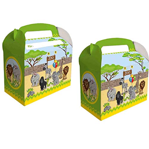 DH-Konzept: 8 Geschenkboxen * Zoo & ZOOTIERE * für Mitgebsel zum Kindergeburtstag und Mottoparty | Kinder Partytüten Tüten Tiere Party Set von DH-Konzept