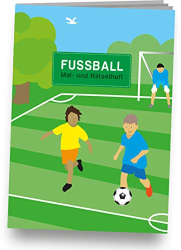 Mal- und Rätselheft FUSSBALL mit 12 Seiten in DIN A6 perfekt als Mitgebsel oder Geschenk Malbuch Malen Malblock Kinder Fußballer WM 2018 von DH-Konzept