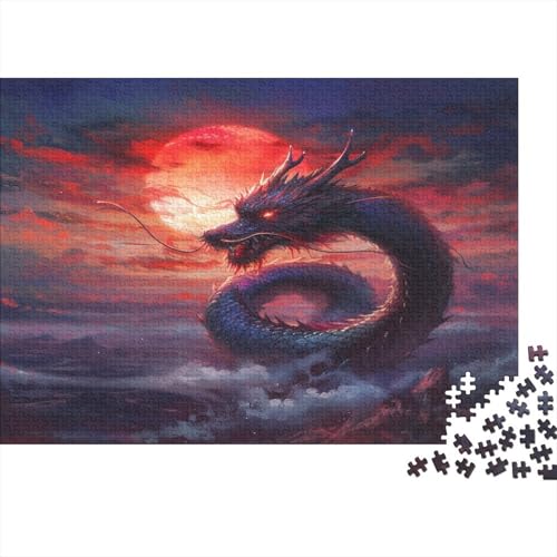 Böser Drache 1000 Teile,Impossible Puzzle,GesKükenlichkeitsspiel Für Die Ganze Familie, Erwachsenen Puzzlespiel Puzzel 1000pcs (75x50cm) von DHBANEIOK