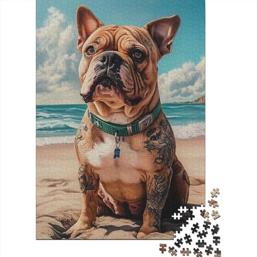 Bulldog Puzzle 1000 Teile,Puzzle Für Erwachsene, Impossible Puzzle,Puzzle Farbenfrohes Legespiel,Geschicklichkeitsspiel Für Die Ganze Familie Puzzel 1000pcs (75x50cm) von DHBANEIOK