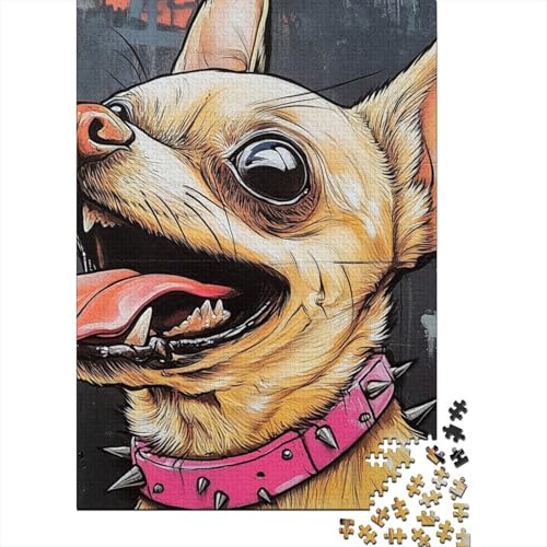 Chihuahua 1000 Stück Puzzles Für Erwachsene Stress Abbauen Familien-Puzzlespiel 1000-teiliges Puzzle Lernspiel Spielzeug Geschenk Puzzel 1000pcs (75x50cm) von DHBANEIOK