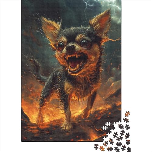 Chihuahua 1000 Stück Puzzles Für Erwachsene Stress Abbauen Familien-Puzzlespiel Mit Poster in 1000- Puzzle Lernspiel Spielzeug Geschenk Puzzel 1000pcs (75x50cm) von DHBANEIOK