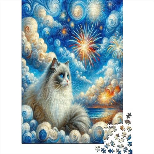 Cute Kat Puzzle 1000 Teile,Puzzle Für Erwachsene, Impossible Puzzle,Puzzle Farbenfrohes Legespiel,GesKükenlichkeitsspiel Für Die Ganze Familie Puzzel 1000pcs (75x50cm) von DHBANEIOK