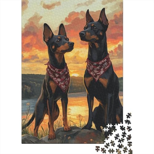 Dobermann 1000 Stück Puzzles Für Erwachsene Stress Abbauen Familien-Puzzlespiel 1000-teiliges Puzzle Lernspiel Spielzeug Geschenk Puzzel 1000pcs (75x50cm) von DHBANEIOK