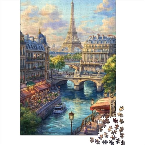 Eiffelturm 1000 Stück Puzzles Für Erwachsene Stress Abbauen Familien-Puzzlespiel Mit Poster in 1000- Puzzle Lernspiel Spielzeug Geschenk Puzzel 1000pcs (75x50cm) von DHBANEIOK