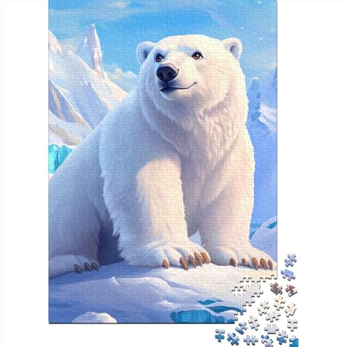 Eisbär 1000 Stück Puzzles Für Erwachsene Stress Abbauen Familien-Puzzlespiel 1000-teiliges Puzzle Lernspiel Spielzeug Geschenk Puzzel 1000pcs (75x50cm) von DHBANEIOK