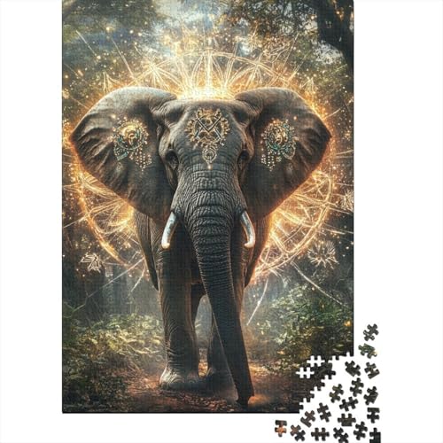 Elefant 1000 Stück Puzzles Für Erwachsene Stress Abbauen Familien-Puzzlespiel 1000-teiliges Puzzle Lernspiel Spielzeug Geschenk Puzzel 1000pcs (75x50cm) von DHBANEIOK