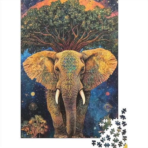 Elefant 1000 Stück Puzzles Für Erwachsene Stress Abbauen Familien-Puzzlespiel 1000-teiliges Puzzle Lernspiel Spielzeug Geschenk Puzzel 1000pcs (75x50cm) von DHBANEIOK