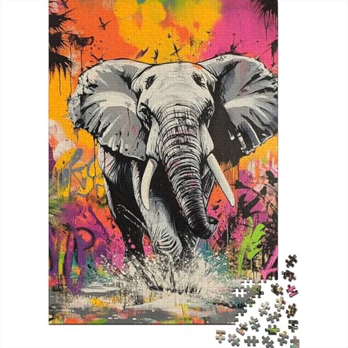 Elefant 1000 Stück Puzzles Für Erwachsene Stress Abbauen Familien-Puzzlespiel 1000-teiliges Puzzle Lernspiel Spielzeug Geschenk Puzzel 1000pcs (75x50cm) von DHBANEIOK