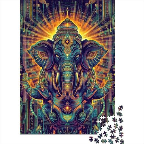 Elefant 1000 Stück Puzzles Für Erwachsene Stress Abbauen Familien-Puzzlespiel 1000-teiliges Puzzle Lernspiel Spielzeug Geschenk Puzzel 1000pcs (75x50cm) von DHBANEIOK