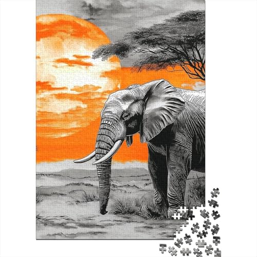 Elefant 1000 Stück Puzzles Für Erwachsene Stress Abbauen Familien-Puzzlespiel 1000-teiliges Puzzle Lernspiel Spielzeug Geschenk Puzzel 1000pcs (75x50cm) von DHBANEIOK