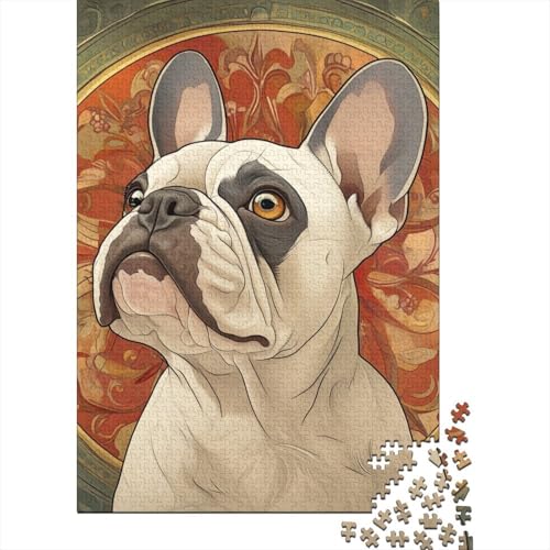 FRANZÖSISCHER BULLDONG 1000 Stück Puzzles Für Erwachsene Stress Abbauen Familien-Puzzlespiel 1000-teiliges Puzzle Lernspiel Spielzeug Geschenk Puzzel 1000pcs (75x50cm) von DHBANEIOK