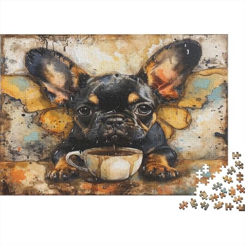 Französische Bulldogge Puzzlespiel 1000 Teile Puzzle Für Erwachsene Und Kinder Ab 14 Jahren, Puzzle-Motiv Erwachsenen Puzzlespiel Puzzel 1000pcs (75x50cm) von DHBANEIOK