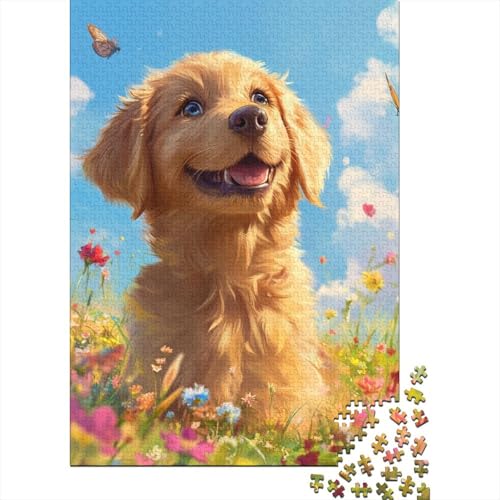 Golden Retriever Puzzle 1000 Teile,Puzzle Für Erwachsene, Impossible Puzzle,Puzzle Farbenfrohes Legespiel,Geschicklichkeitsspiel Für Die Ganze Familie Puzzel 1000pcs (75x50cm) von DHBANEIOK