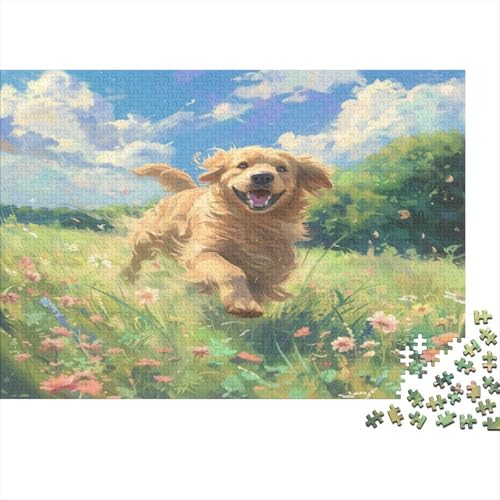 Golden Retriever Puzzlespiel 1000 Teile Für Erwachsene, Einzigartige Kunstwerke Und Vorlage - Geburtstagsgeschenk - Spaßige Puzzles Mit Überraschung Von Puzzle in A Bag Puzzel 1000pcs (75x50cm) von DHBANEIOK