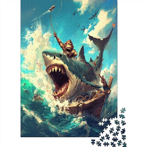 Great White Hai Puzzle 1000 Teile Puzzles Für Erwachsene Klassische Puzzles 1000 Teile Erwachsene Puzzlespiel Erwachsene 1000 Teile Erwachsenen Puzzlespiel Puzzel 1000pcs (75x50cm) von DHBANEIOK