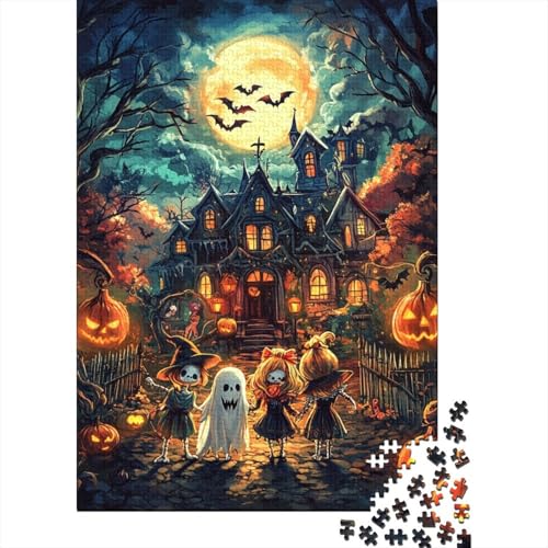 Halloween Village 1000 Stück Puzzles Für Erwachsene Stress Abbauen Familien-Puzzlespiel 1000-teiliges Puzzle Lernspiel Spielzeug Geschenk Puzzel 1000pcs (75x50cm) von DHBANEIOK