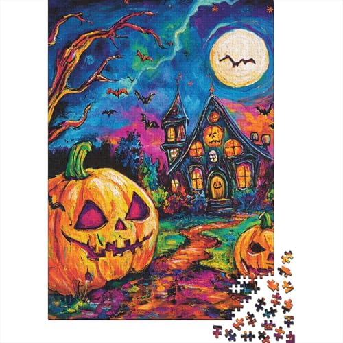 Halloween Village Puzzle 1000 Teile,Puzzle Für Erwachsene, Impossible Puzzle, Geschicklichkeitsspiel Für Die Ganze Familie,Puzzle Legespiel- Erwachsenenpuzzle Puzzel 1000pcs (75x50cm) von DHBANEIOK