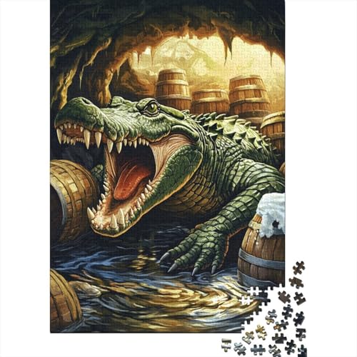 Krokodil 1000 Stück Puzzles Für Erwachsene Stress Abbauen Familien-Puzzlespiel 1000-teiliges Puzzle Lernspiel Spielzeug Geschenk Puzzel 1000pcs (75x50cm) von DHBANEIOK