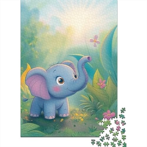 Little Elefant Puzzle 1000 Teile,für Erwachsene, Impossible Puzzle,farbenfrohes Legespiel,Geschicklichkeitsspiel Für Die Ganze Familie,Erwachsenenpuzzle Puzzel 1000pcs (75x50cm) von DHBANEIOK