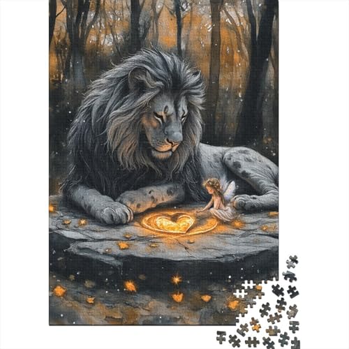 Löwe 1000 Stück Puzzles Für Erwachsene Stress Abbauen Familien-Puzzlespiel Mit Poster in 1000- Puzzle Lernspiel Spielzeug Geschenk Puzzel 1000pcs (75x50cm) von DHBANEIOK