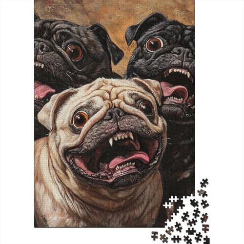 Mops 1000 Stück Puzzles Für Erwachsene Stress Abbauen Familien-Puzzlespiel 1000-teiliges Puzzle Lernspiel Spielzeug Geschenk Puzzel 1000pcs (75x50cm) von DHBANEIOK