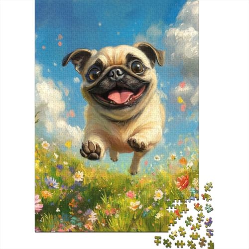 Mops 1000 Stück Puzzles Für Erwachsene Stress Abbauen Familien-Puzzlespiel Mit Poster in 1000- Puzzle Lernspiel Spielzeug Geschenk Puzzel 1000pcs (75x50cm) von DHBANEIOK