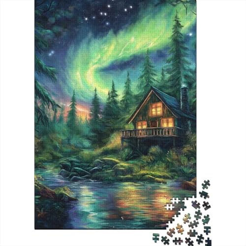 Nordlichter 1000 Stück Puzzles Für Erwachsene Stress Abbauen Familien-Puzzlespiel 1000-teiliges Puzzle Lernspiel Spielzeug Geschenk Puzzel 1000pcs (75x50cm) von DHBANEIOK