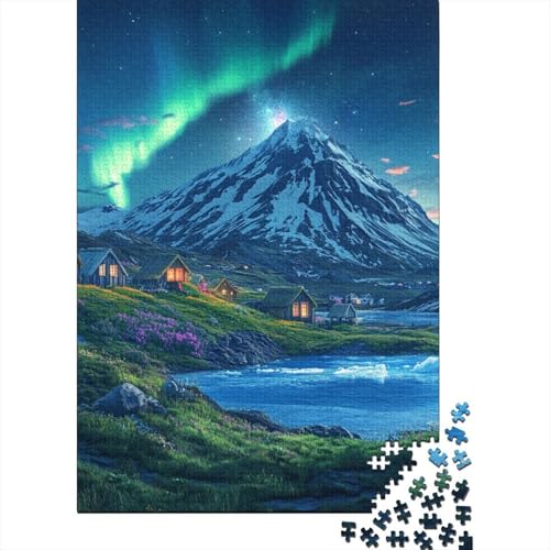 Nordlichter 1000 Stück Puzzles Für Erwachsene Stress Abbauen Familien-Puzzlespiel 1000-teiliges Puzzle Lernspiel Spielzeug Geschenk Puzzel 1000pcs (75x50cm) von DHBANEIOK