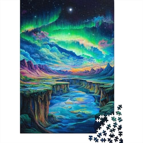 Nordlichter 1000 Stück Puzzles Für Erwachsene Stress Abbauen Familien-Puzzlespiel Mit Poster in 1000- Puzzle Lernspiel Spielzeug Geschenk Puzzel 1000pcs (75x50cm) von DHBANEIOK