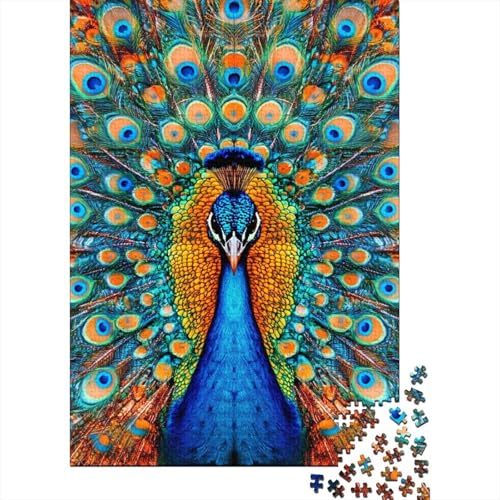 Pfau 1000 Stück Puzzles Für Erwachsene Stress Abbauen Familien-Puzzlespiel Mit Poster in 1000- Puzzle Lernspiel Spielzeug Geschenk Puzzel 1000pcs (75x50cm) von DHBANEIOK