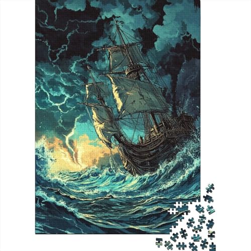 Segelboot 1000 Teile, Impossible Puzzle,Geschicklichkeitsspiel Für Die Ganze Familie, Erwachsenenpuzzle Puzzel 1000pcs (75x50cm) von DHBANEIOK