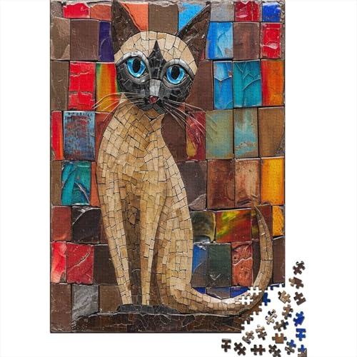 Siamese Kat Puzzlespiel 1000 Teile Jigsaw Puzzle 1000 Puzzle FüR Erwachsene Kinder Senioren Erwachsenen Puzzlespiel Puzzel 1000pcs (75x50cm) von DHBANEIOK