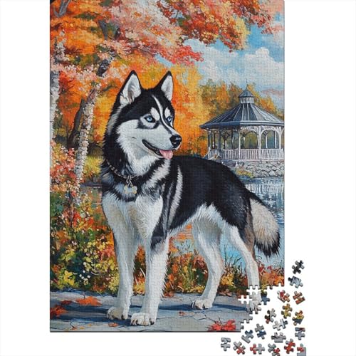 Sibirischer Husky 1000 Teile, Impossible Puzzle,Geschicklichkeitsspiel Für Die Ganze Familie, Erwachsenenpuzzle Puzzel 1000pcs (75x50cm) von DHBANEIOK