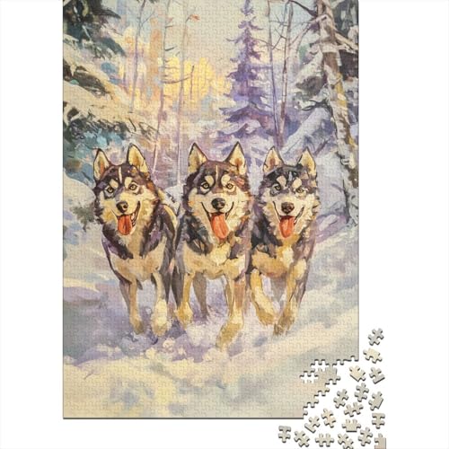 Sibirischer Husky 1000 Teile, Impossible Puzzle,Geschicklichkeitsspiel Für Die Ganze Familie, Erwachsenenpuzzle Puzzel 1000pcs (75x50cm) von DHBANEIOK