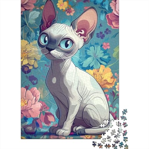 Sphinx Katze Puzzle 1000 Teile,für Erwachsene, Impossible Puzzle,farbenfrohes Legespiel,Geschicklichkeitsspiel Für Die Ganze Familie,Erwachsenenpuzzle Puzzel 1000pcs (75x50cm) von DHBANEIOK